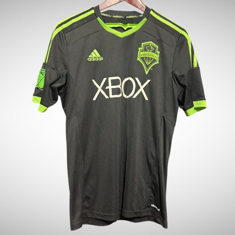 Adidas Xbox Jersey Mens Seattle Sounders FC MLS Soccer Jersey Black Green small